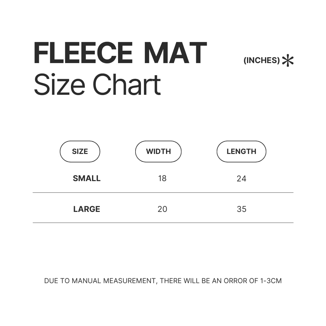 Fleece Mat Size Chart - Dark Souls Shop