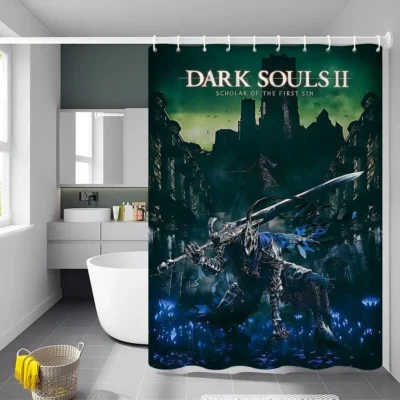 Dark Souls Retro Style Shower Curtain