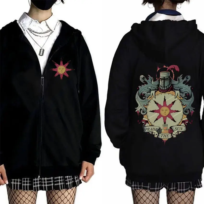 Game Dark Souls Church of The Sun Graphic Zipper Hoodie