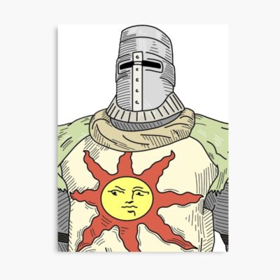 Solaire Of Astora Sun Worshipper Knight Dark Souls Cartoony Design Poster