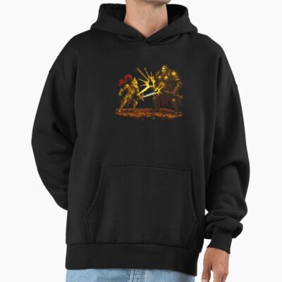 16 Bit Pixel Art Duo Retro Armored Warriors Battle Ready Design Hoodie