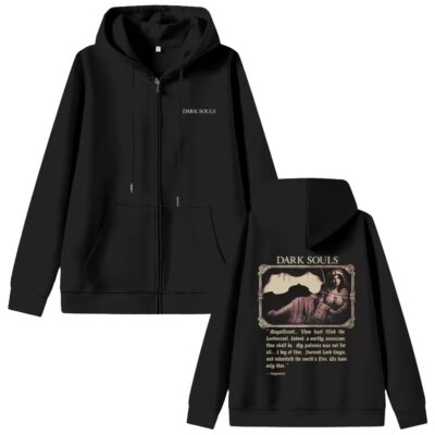 Game Dark Souls Vintage Black Zipped Hoodie