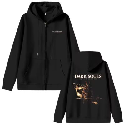 Vintage Gothic Dark Soul Black Zipped Hoodie