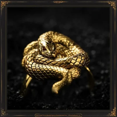 Dark Souls III Game Greedy Golden Snake Ring Jewelry